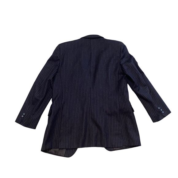 Yves Saint Laurent Brown Wool Pinstripe Single Breasted Blazer Jacket size 42 - Picture 2 of 10